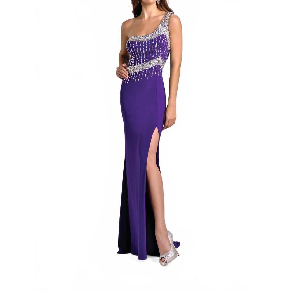 NEW KARISHMA CREATIONS one-shoulder maxi dress in purple